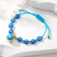 Boho colorful evil eye bead bracelet