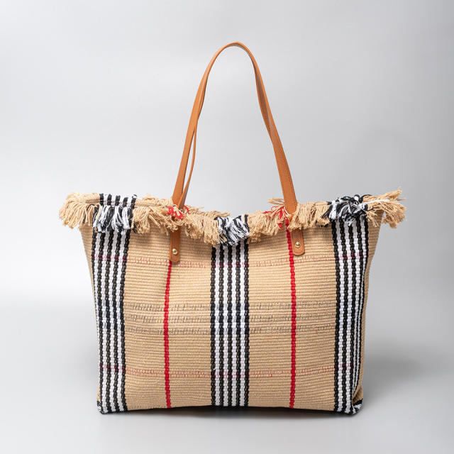 Large storage canvas material beach bag women tote bag