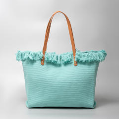 Large storage canvas material beach bag women tote bag