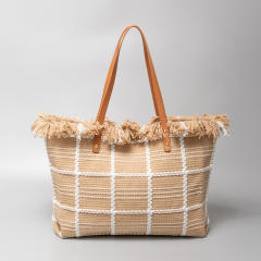 Large storage canvas material beach bag women tote bag