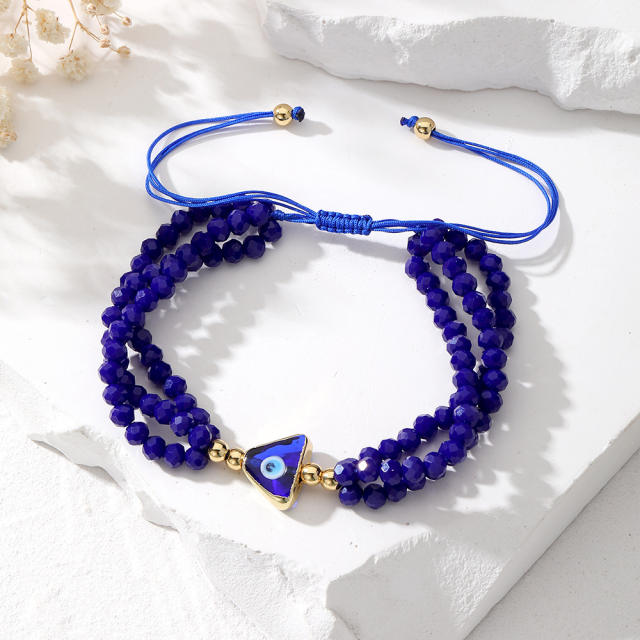 Boho creative enamel evil eye bead bracelet