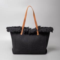 Large storage canvas material beach bag women tote bag