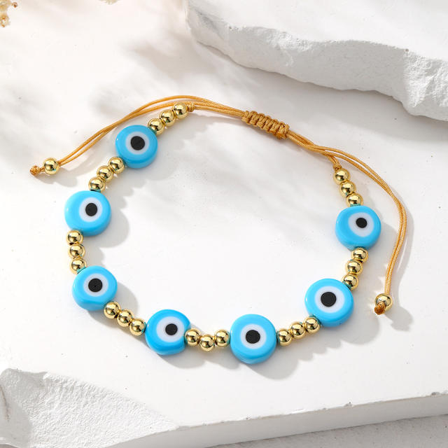 Boho colorful evil eye bead bracelet