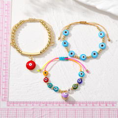 Boho colorful evil eye bead bracelet