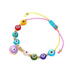 Boho colorful evil eye bead bracelet