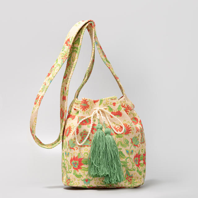 Boho colorful pattern national design bucket bag crossbody bag
