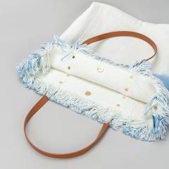 Summer embroidery letter canvas large storage women tote bag beach bag