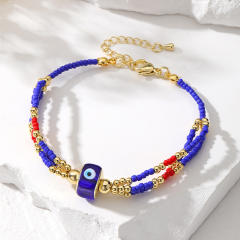 Boho creative enamel evil eye bead bracelet