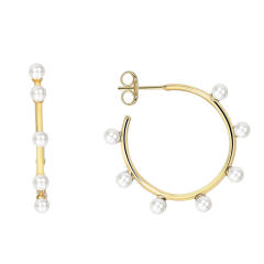 Elegant pearl hoop earrings for women