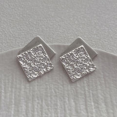 Creative color matching geometric square studs earrings