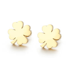 Sweet clover stainless steel studs earrings