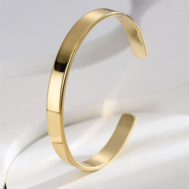 Simple easy match gold plated copper cuffs bangles