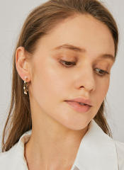 Elegant pearl hoop earrings for women