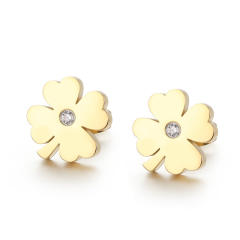 Sweet clover stainless steel studs earrings