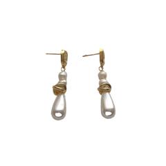 925 needle water pearl drop chic earrings for women