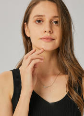 Dainty diamond leaf gold plated copper necklace