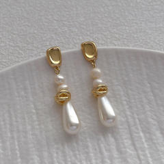 925 needle water pearl drop chic earrings for women