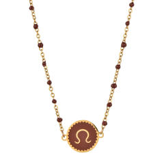 Color enamel zodiac series stainless steel necklace