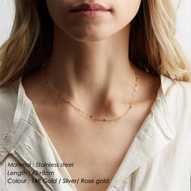 Simple stainless steel dainty choker necklace