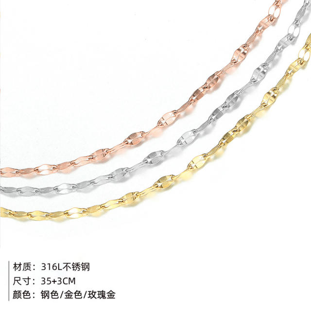 Simple stainless steel dainty choker necklace