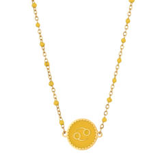 Color enamel zodiac series stainless steel necklace