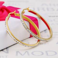 Hot sale diamond hoop heart stainless steel earrings