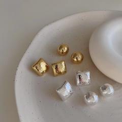 Personality easy match geometric chunky studs earrings