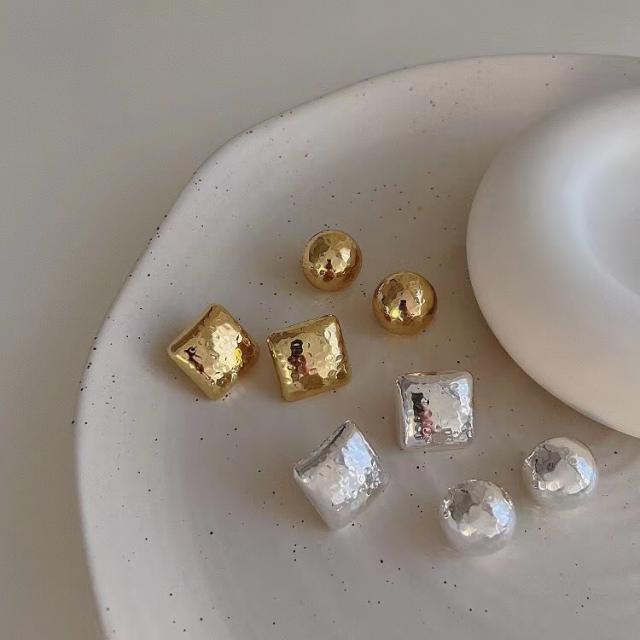 Personality easy match geometric chunky studs earrings