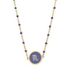 Color enamel zodiac series stainless steel necklace