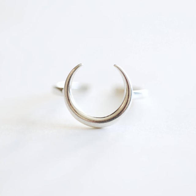 Simple easy match moon sterling silver finger rings