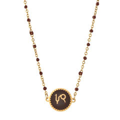 Color enamel zodiac series stainless steel necklace