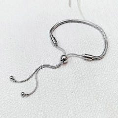 Silver color stainless steel chain DIY charm chain slide bracelet
