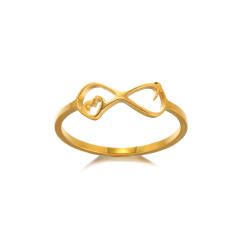 Concise hollow out flower infinity moon stainless steel rings