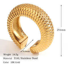 18K chunky stainless steel ear cuff bold ear cuff
