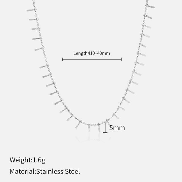 Simple concise heart pendant dainty stainless steel necklace