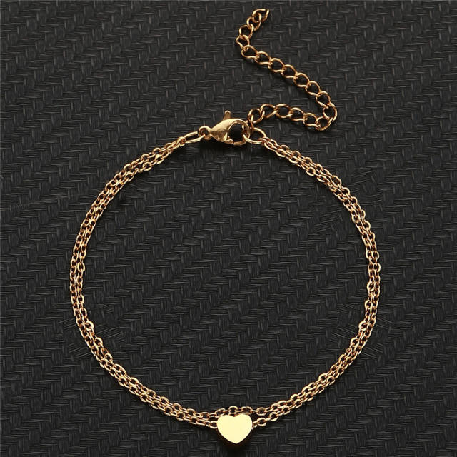 INS concise stainless steel anklet