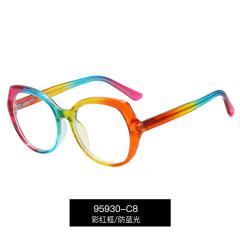 Occident fashion TR90 round shape blue light reading glasses