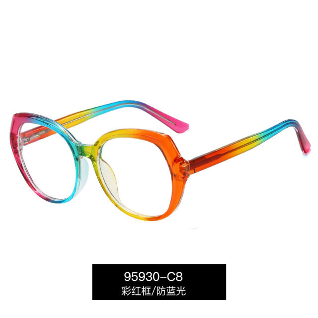 Occident fashion TR90 round shape blue light reading glasses
