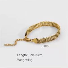Chunky stainless steel chain necklace bracelet set
