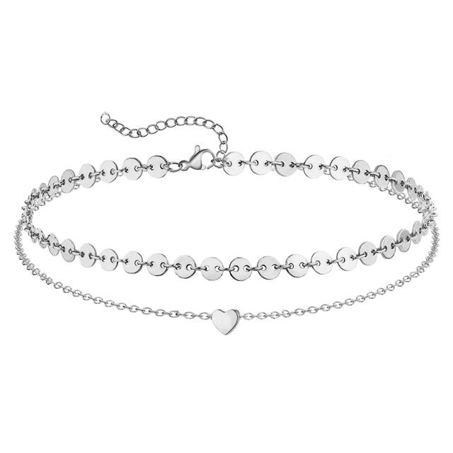 INS concise stainless steel anklet