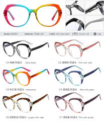 Occident fashion TR90 round shape blue light reading glasses