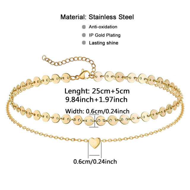 INS concise stainless steel anklet