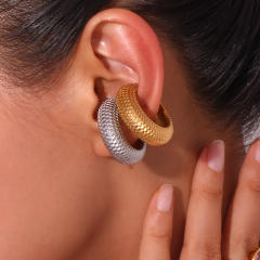 18K chunky stainless steel ear cuff bold ear cuff