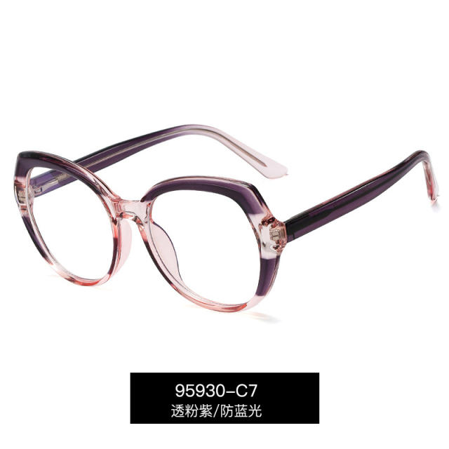 Occident fashion TR90 round shape blue light reading glasses
