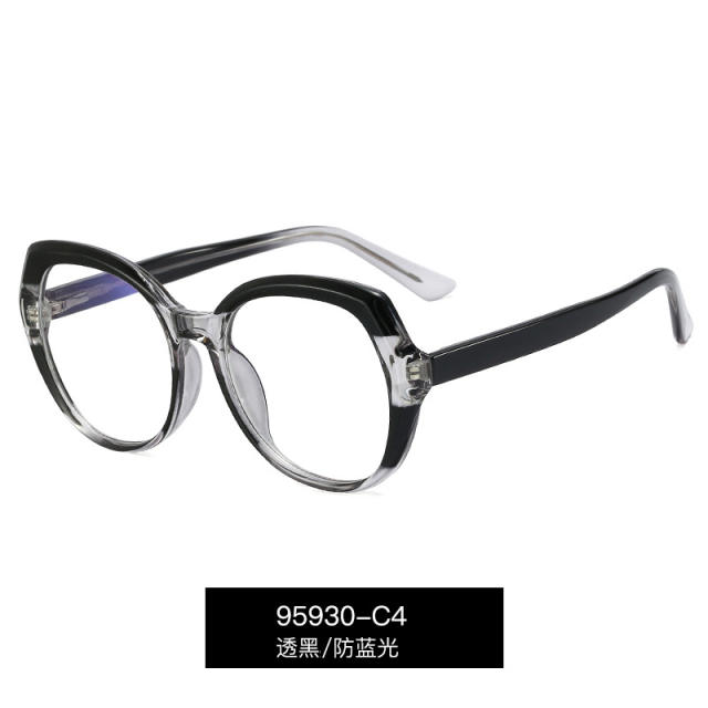 Occident fashion TR90 round shape blue light reading glasses
