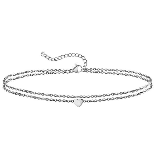 INS concise stainless steel anklet