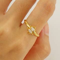 Concise diamond stainless steel rings for women