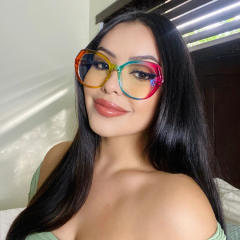 Occident fashion TR90 round shape blue light reading glasses
