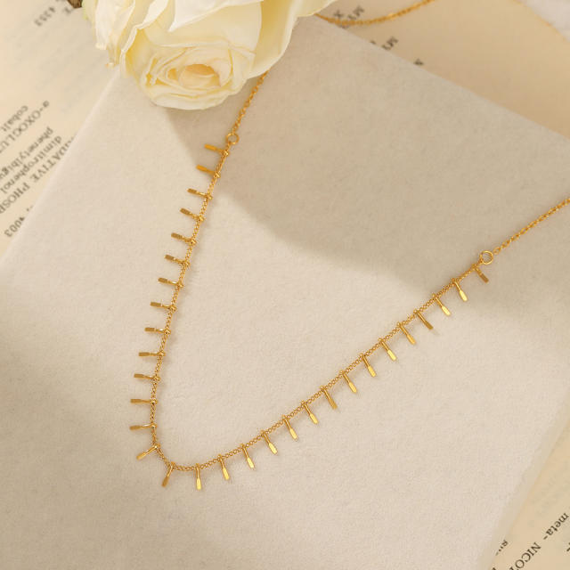 Simple concise heart pendant dainty stainless steel necklace