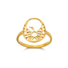 Concise hollow out flower infinity moon stainless steel rings